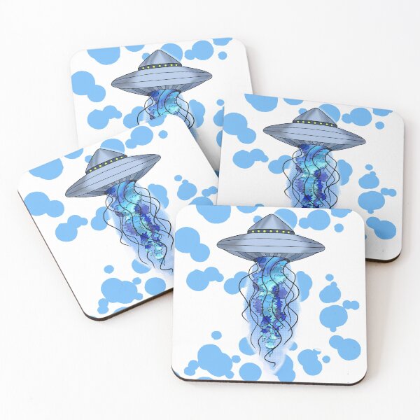 Item preview, UFO Jellyfish Blue Spots designed and sold by Ciara Shortall.