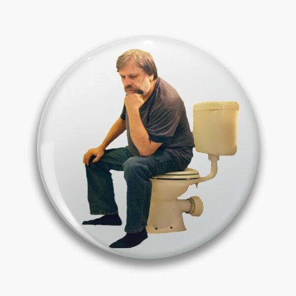 Aperçu de l'œuvre Slavoj Zizek aux toilettes créée et vendue par Philosophy G(r)eeks.