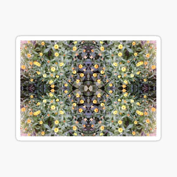 Yellow Orange Flower Fractal Sticker