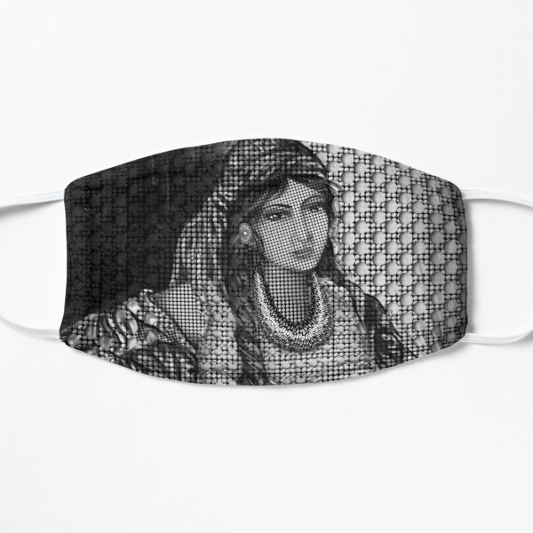 Arab Bedouin Woman in Black and White Flat Mask