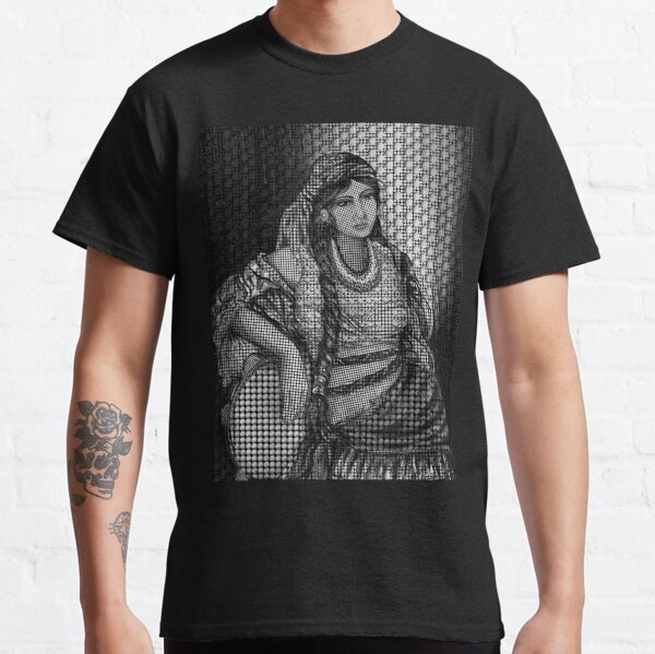 Arab Bedouin Woman in Black and White Classic T-Shirt