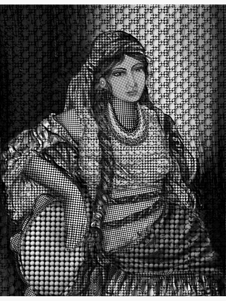 Arab Bedouin Woman in Black and White by FanArtAddict