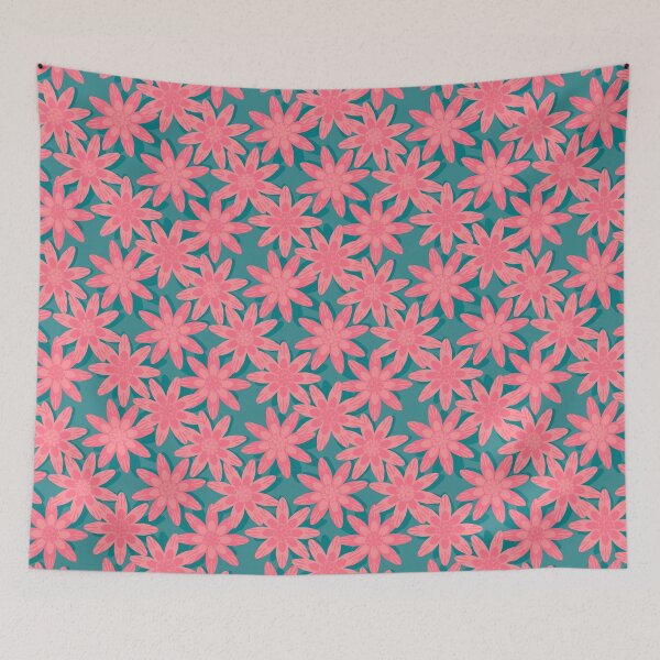 Item preview, Pink and turquoise florals designed and sold by Julie  Owen.