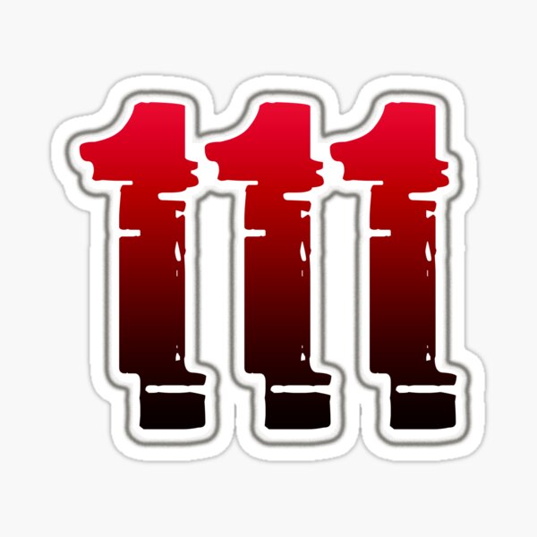 "Creepy Red Number 111" Sticker For Sale By Creepy-red | Redbubble