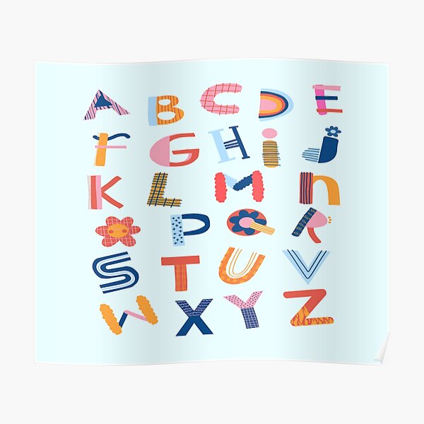 Colorful Alphabet Letters For Kids Poster