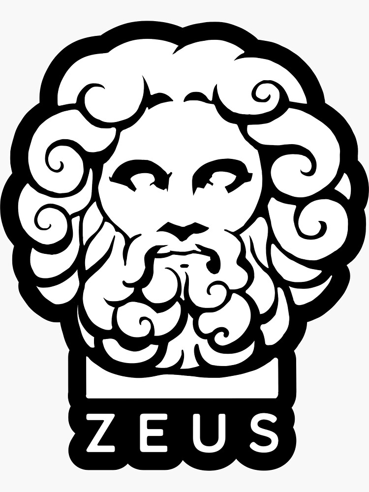 Zeus - 3 Pack Circle Stickers 3 Inch - Greek Mythology God Ancient