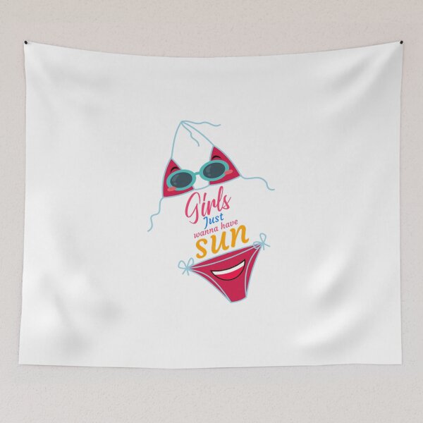 Aperçu de l'œuvre T-shirt Girls Just WannaGirls Just Wanna Have Sun créée et vendue par Bikiniday.