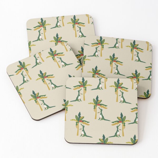 Item preview, seamless pattern with cartoon crocodile and palm tree designed and sold by VetaPoli.