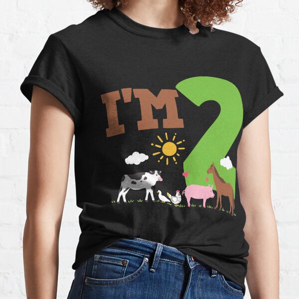 2nd Birthday Farm Animals Two Years Old Classic T-Shirt