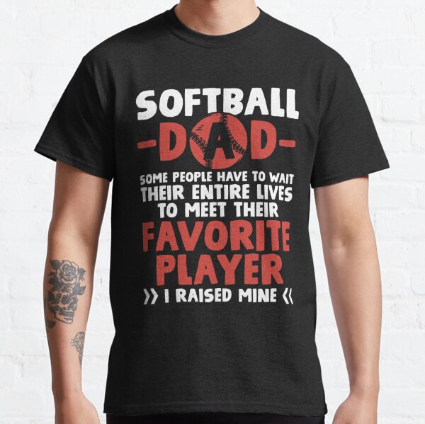 Softball Dad Daughter League - Funny Baseball Gift From Son Men's T-Shirt 