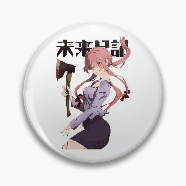 Yuno Gasai Future Diary Pin Mirai Nikki Anime Girl Tinplate Badge Pinback  Button Brooch Otaku Gift 58MM