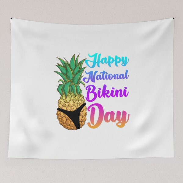 Aperçu de l'œuvre T-shirt AnanasJoyeuse Journée Nationale du Bikini créée et vendue par Bikiniday.