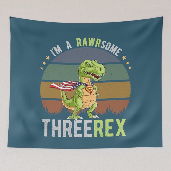 Item preview, Kids Third Dinosaur Three Rex 3rd Birthday T-Rex hero for 3 Year Old, I'm a RAWRsome Three Rex designed and sold by Ransyn Art.