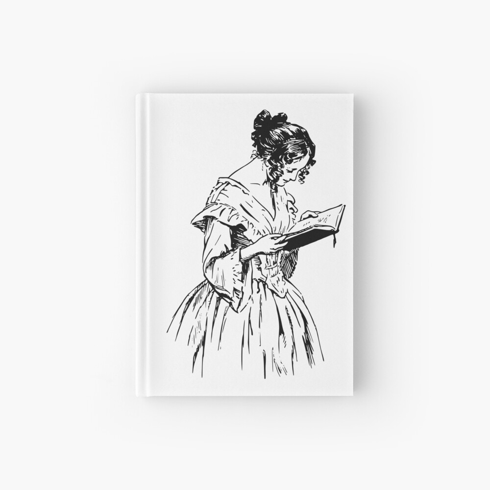 Vintage Victorian Woman Reading Book Sticker