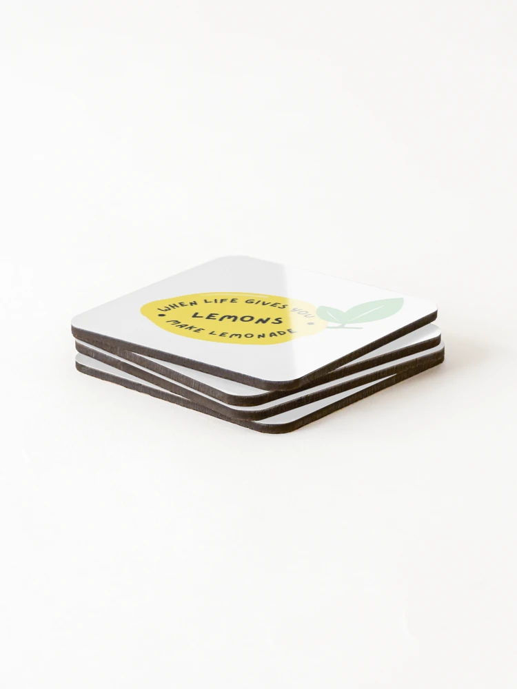Thumbnail 4 of 5, Coasters (Set of 4), Lemon Sticker designed and sold by RizaMonera.
