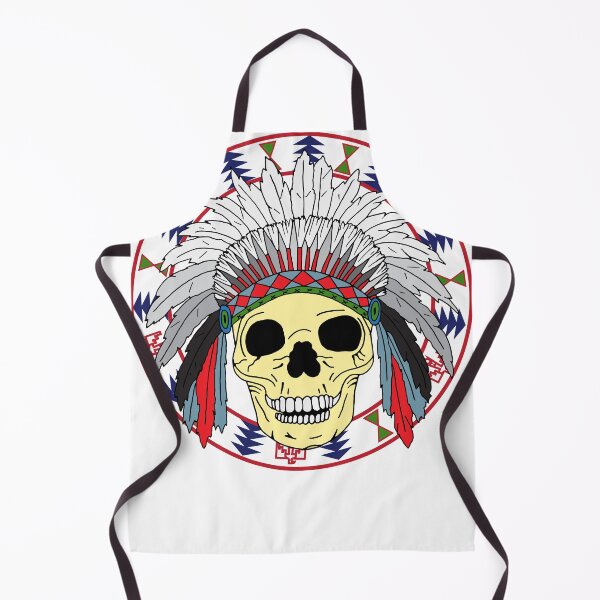 Item preview, Sioux Native American Indian Skull in Headdress designed and sold by HotHibiscus.