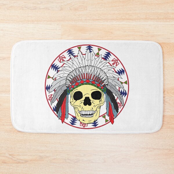 Item preview, Sioux Native American Indian Skull in Headdress designed and sold by HotHibiscus.