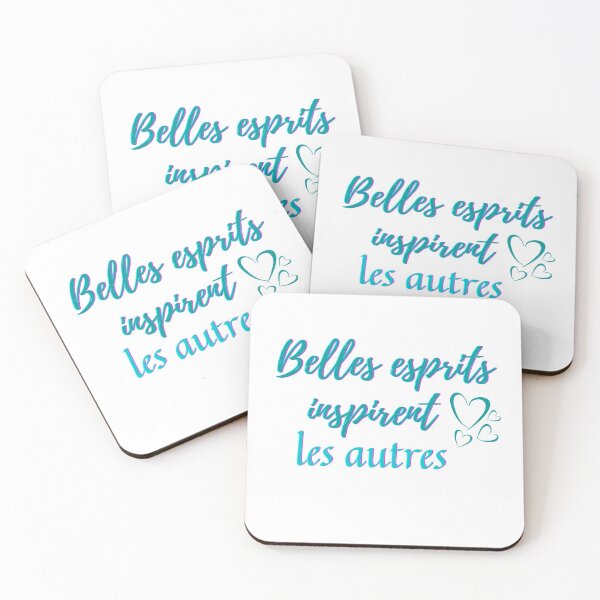 Item preview, Beautiful mind inspire others - popular french quotes theme gifts (in turquoise) designed and sold by RebelliousRosee.