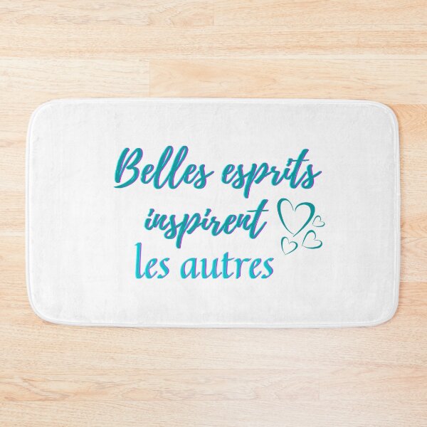 Item preview, Beautiful mind inspire others - popular french quotes theme gifts (in turquoise) designed and sold by RebelliousRosee.