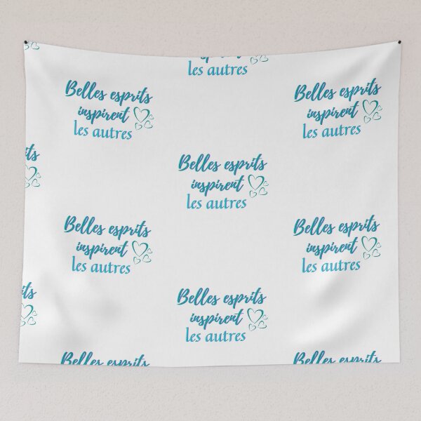 Item preview, Beautiful mind inspire others - popular french quotes theme gifts (in turquoise) designed and sold by RebelliousRosee.