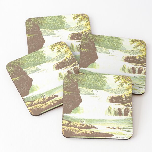 Item preview, Vintage Illustration of Stonebyres Falls, Falls of Clyde, Scotland designed and sold by yourscotland.