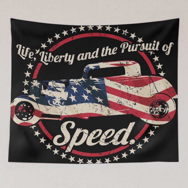 Item preview, Life, Liberty and the Pursuit of Speed USA Flag Hot Rod designed and sold by hobrath.