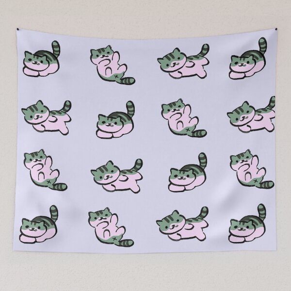 Item preview, I draw seamless pastel pattern of pickles the cat playing designed and sold by RansRoom.