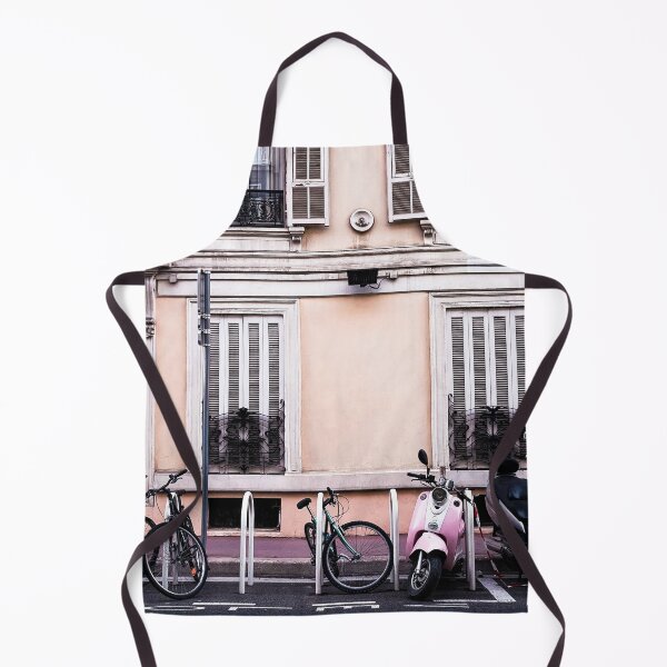Item preview, A yellow house and pink bike in Nice, France designed and sold by DeVeauDesign.