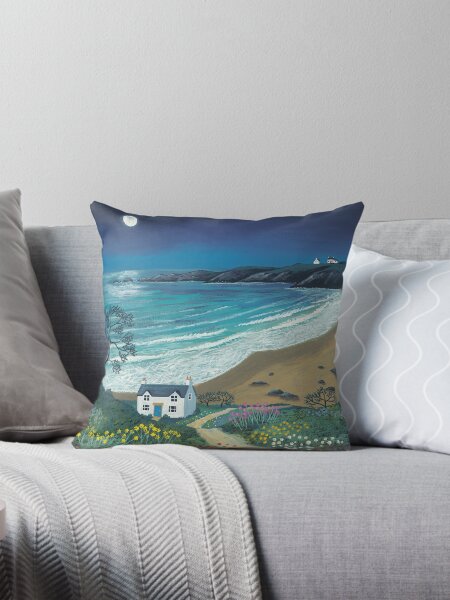 The Path to Moonlight Bay Throw Pillow