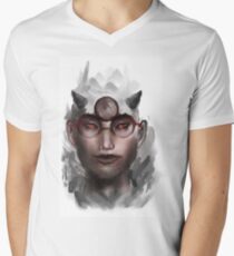 Cute Nerd Guy with a mountain of thoughts, literally Men's V-Neck T-Shirt