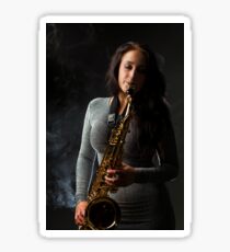 Sax Player Sticker