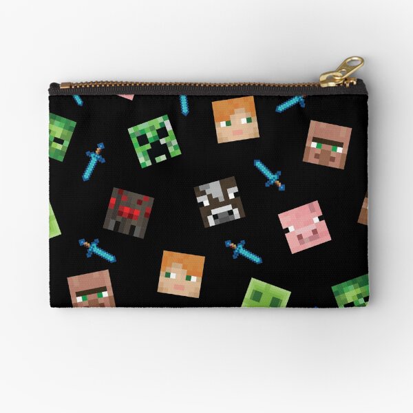 Minecraft Face pattern Zipper Pouch