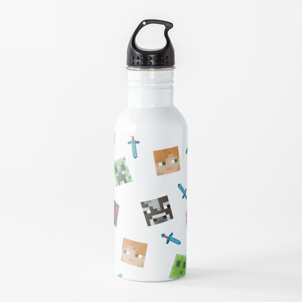 Minecraft Face pattern Water Bottle