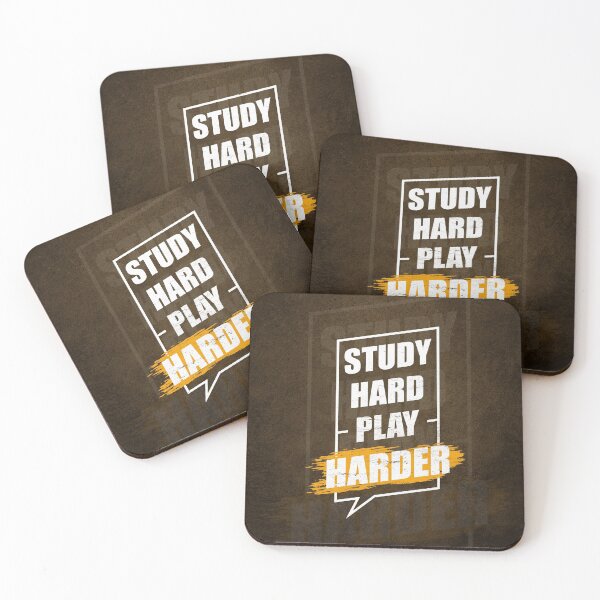 Item preview, Study Hard Play Harder Motivational Quotes Yellow Version designed and sold by Mr-FluffyTail.