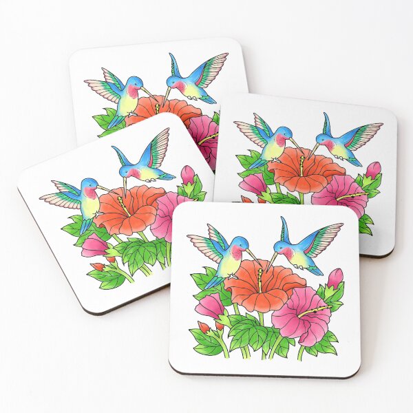 Item preview, Hummingbirds Exotic Flowers Tropical Summer Design designed and sold by samshirts.