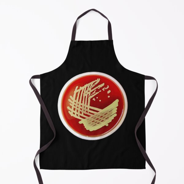 Item preview, Bacterial Culture Streaks E.coli Petri Dish in Microbiology Lab Gold Red Yellow designed and sold by labstud.