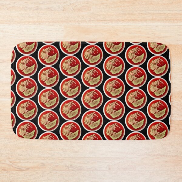 Item preview, Bacterial Culture Streaks E.coli Petri Dish in Microbiology Lab Gold Red Yellow designed and sold by labstud.