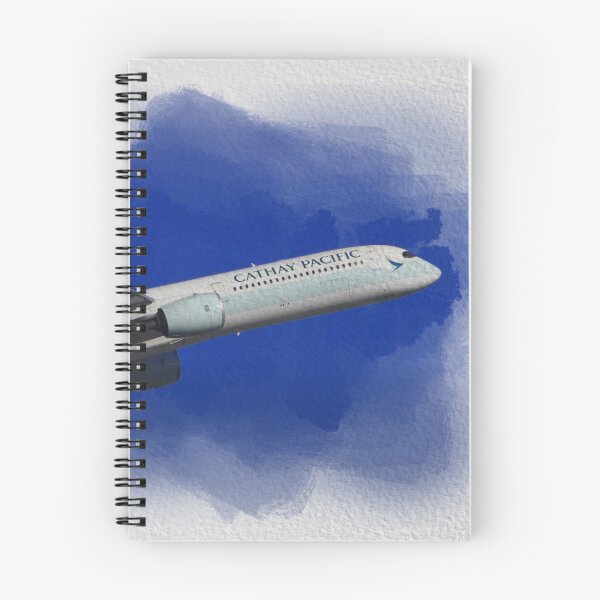Item preview, Cathay Airlines airplane taking off on watercolor white background designed and sold by FDbubble1986.