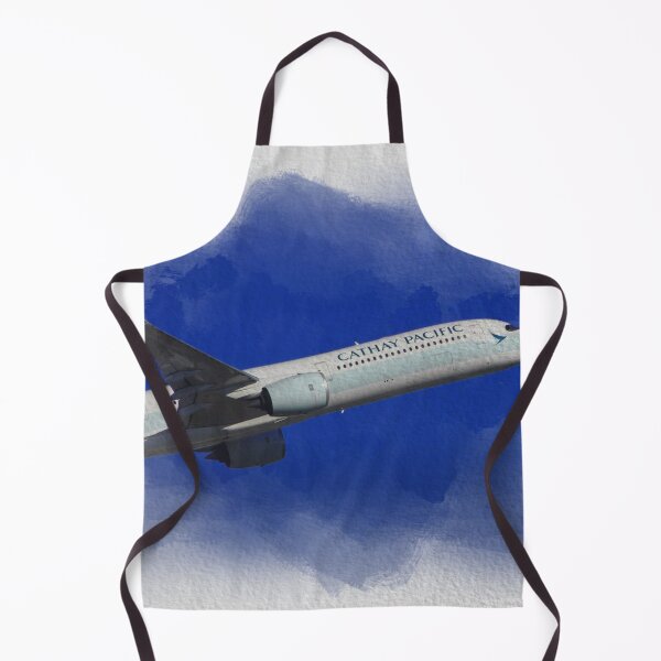 Item preview, Cathay Airlines airplane taking off on watercolor white background designed and sold by FDbubble1986.