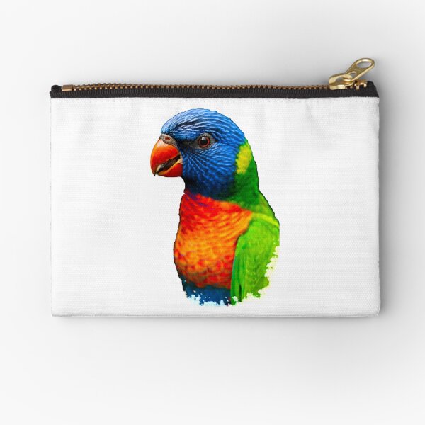 RAINBOW LORIKEET - HD Best Lorikeet Watercolor Art Print Rainbow Lorikeet Bird Zipper Pouch