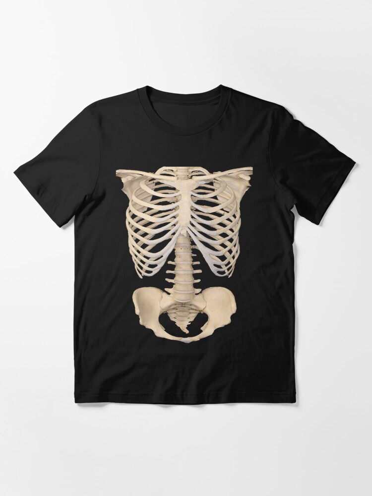 White Skeleton Rib Cage Men's Tshirt - Crazy Dog T-Shirts