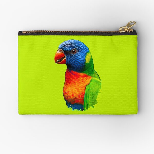 RAINBOW LORIKEET - HD Best Lorikeet Watercolor Art Print Rainbow Lorikeet Bird Zipper Pouch