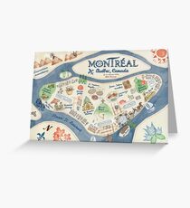 Map of Montreal, Canada Greeting Card