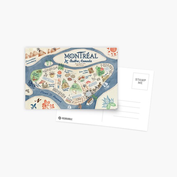Map of Montreal, Canada Postcard
