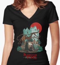 Blood Echo Time Women's Fitted V-Neck T-Shirt