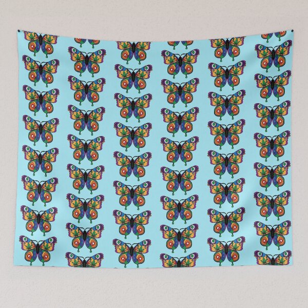 Item preview, Rainbow Butterfly with Hemp Leaves / Pot leaves designed and sold by FlowaPowaCo.
