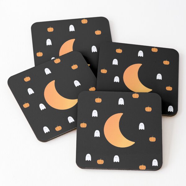Item preview, Halloween/Yellow Orange Gradient Crescent Moon, Pumpkins, Ghosts designed and sold by ShaunSandhu.