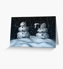 Mean Snowman Grußkarte