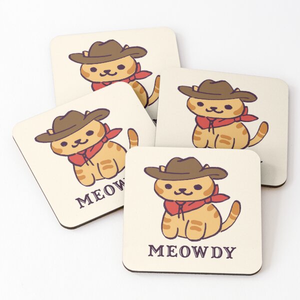 Item preview, I draw billy the kitten being the cowboy cat he is / meowdy text designed and sold by RansRoom.