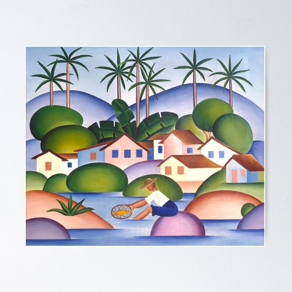 Item preview, Tarsila do Amaral - An Angler - Fisherman - Brazilian artist painting designed and sold by MindChirp.